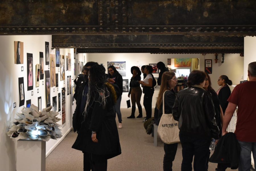 The gallery's second floor where the work of the high school students was displayed.