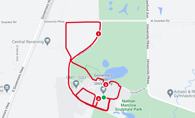 A screenshot of the Jaguar 5k course map.