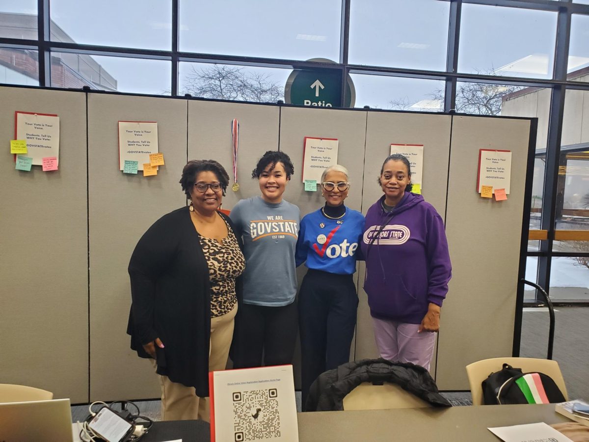 From Left: Dr. Crystal Harris, Imani Jackson, Lisa Porter (a volunteer representing the Links, Inc) and Renee Striverson.