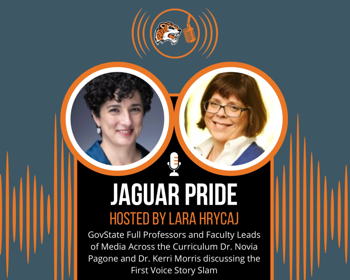 Dr. Novia Pagone and Dr. Kerri Morris discussing First Voice on Jaguar Pride