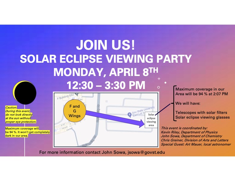 GovState solar eclipse viewing party Monday, April 8 – GSU Phoenix