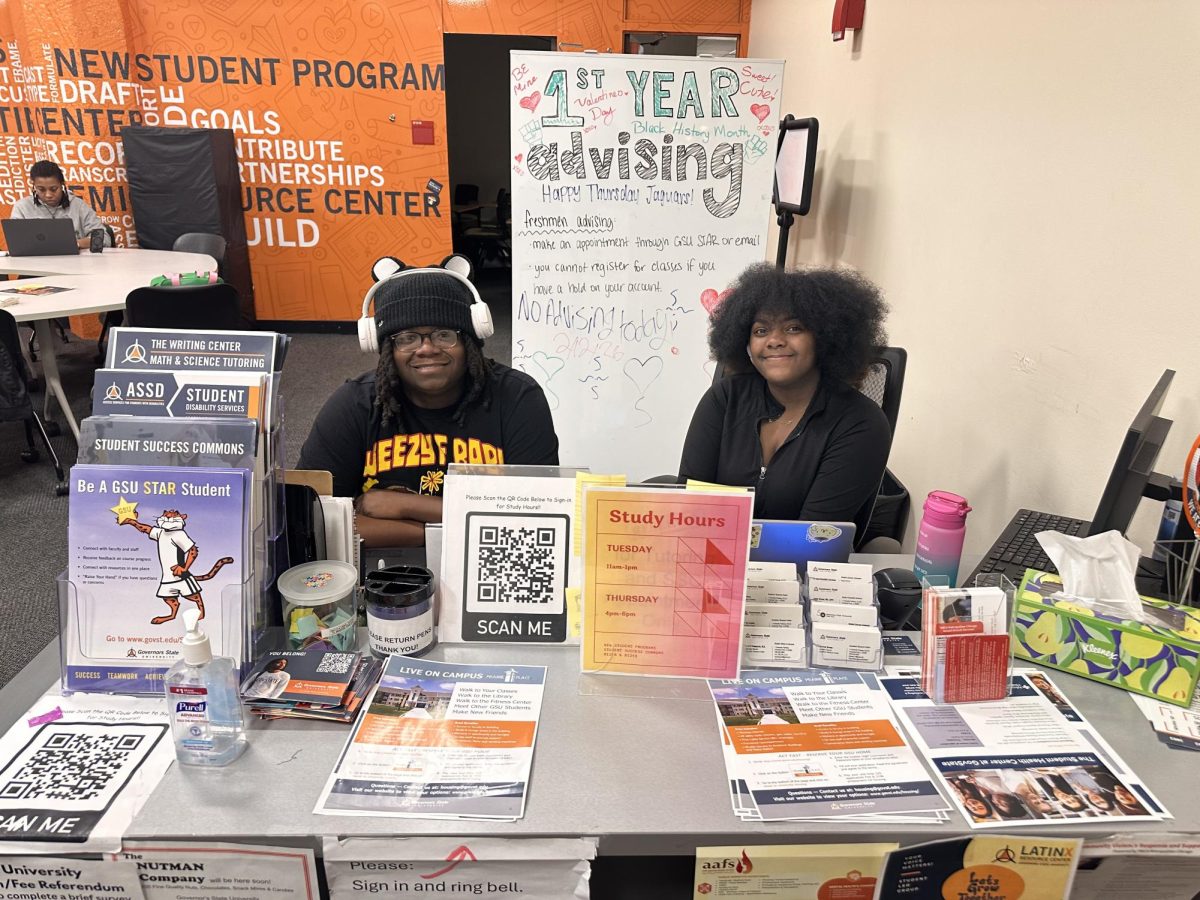 Left to Right Ramus Berryhill and Trinity Hardy both work for the Academic Resource Center