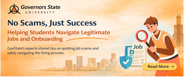 GovState workshop “No Scams, Just Success” helps students learn how to identify fraudulent job postings and navigate legitimate hiring and onboarding processes safely.