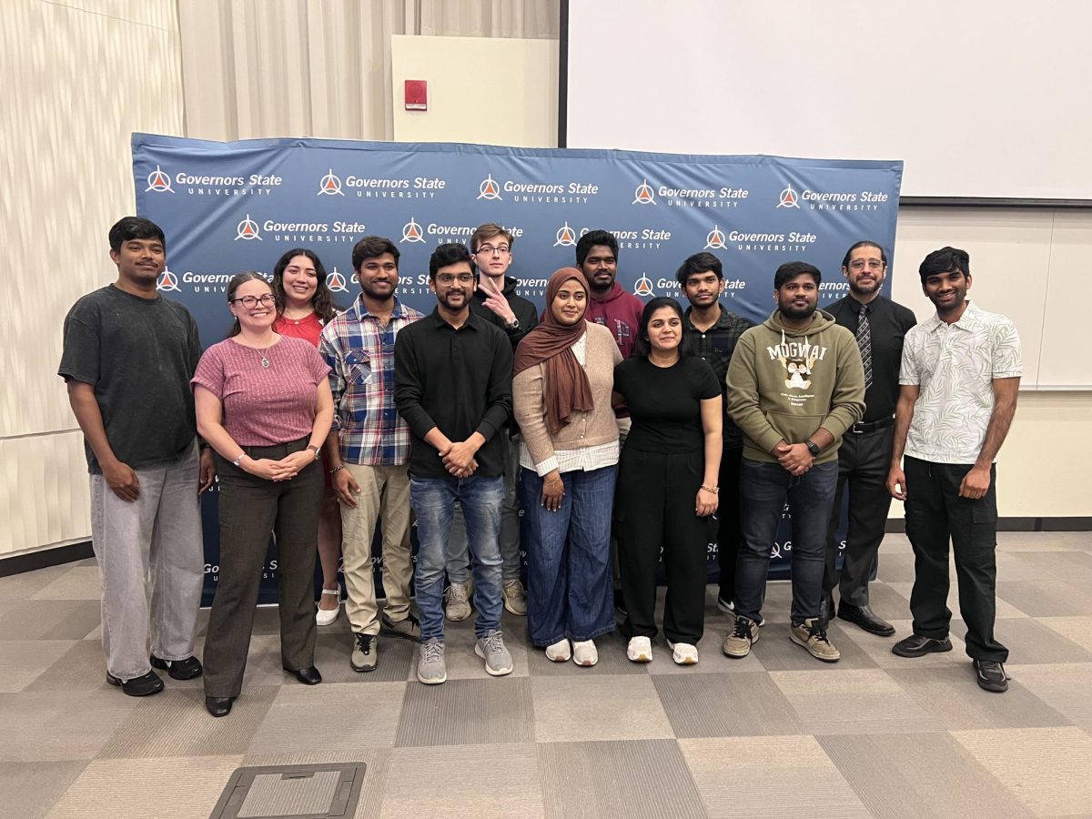 Winners and judges of the CODE4GSU Hackathon come together, celebrating innovation, teamwork, and outstanding student achievement at GovState.